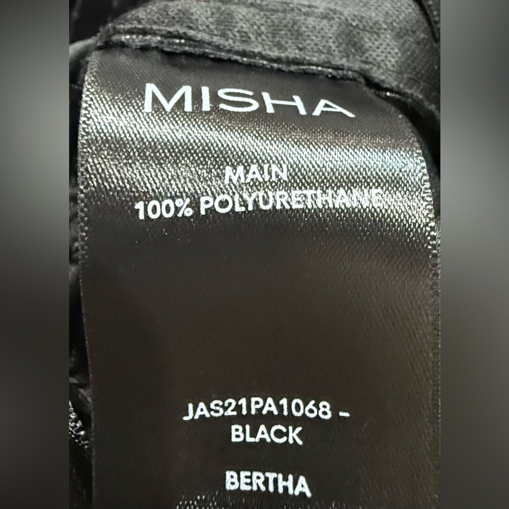 Nwt Misha Bertha Black Vegan Leather High Waist Crop Flare Pants Size 2 $238 — image 7 of 7